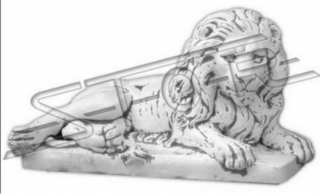 Léiw Léint Statu Figur Gaart Terrassen Dekoratioun Skulptur Antik