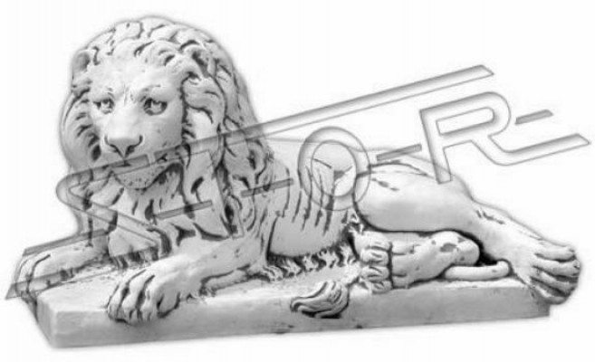 Léiwen, deen läitend Statufigur Gaart Terrassendekoratioun Wäiss Natur Skulptur