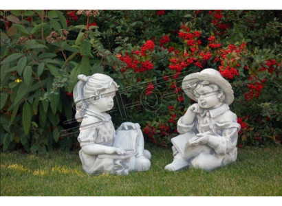 Meedchen Sëtzfigur Statu Dekorativ Figuren Skulptur Statuen Gaart