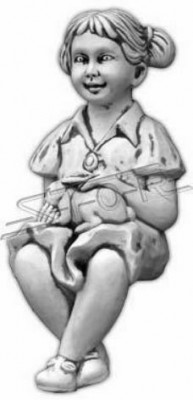 Meedchen Sëtzfigur Statue Figuren Dekorativ Skulptur Statuen Gaart