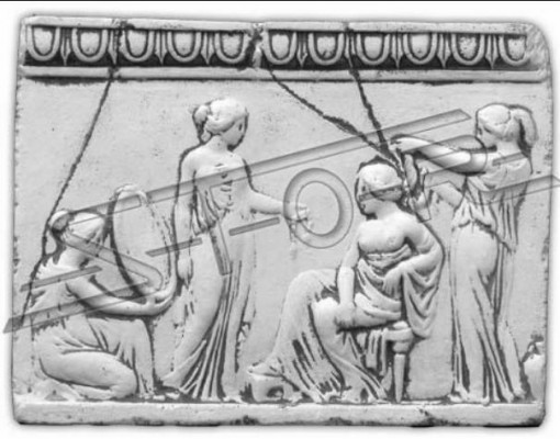 Relief Dammen Antik Konscht Wandrelief Wand Bild Biller Steen Plack