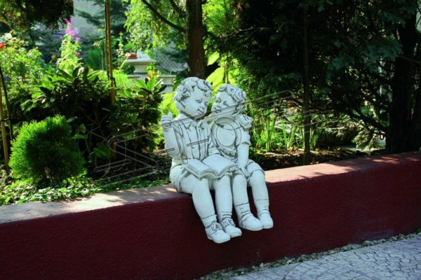 Statuen Figuren Kanner op Bänk Statuen Figuren Skulptur Skulpturen