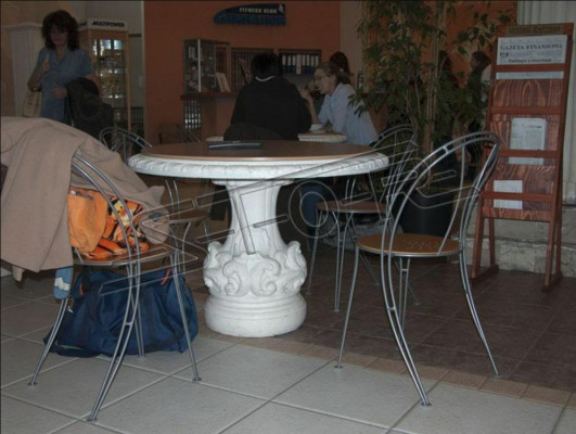 Stee Dësch Terrass Gaart Dekoratioun Miwwelen Eedelt Antik Stil Design