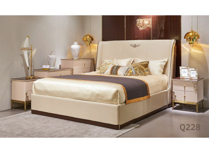 Bett 2x Nuetsdësch 3 Stéck Schlofzëmmer Sets Design Modern Luxus Better
