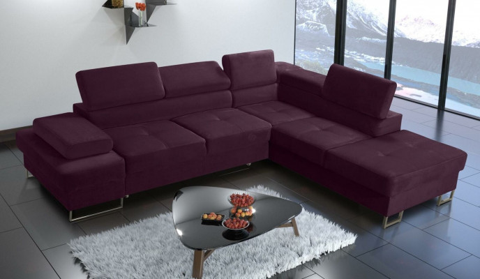 Eckcouch Polsterung Canapé Stoff Wunnzëmmer L-Form Modern Giel Design Canapéen Nei