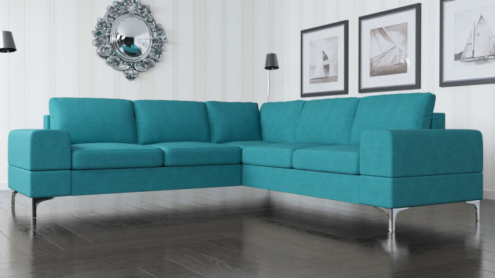 Canapé Ecksofa Stoff Wunnzëmmer Design Modern L-Form Tierkisblo Mamendolz Luxus Canapéën