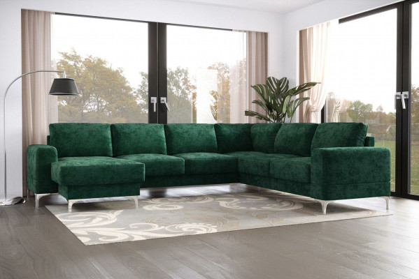 Modern Eckcouch Design U-Form Sofa Wunnlandschaft Neit Gepolstert Sofa Wunnlandschaft