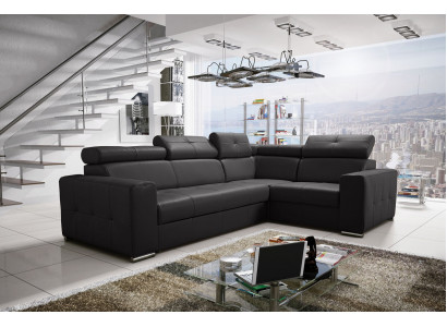 Canapé Ecksofa Couch Polsterung Wunnzëmmer Lieder L-Form Nei Modern Schwaarz Design Canapéen