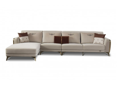 Designer Eck-Sofa Wunnzëmmer Eck-Garnitur Couch Sofa Polster Eck Sofë.