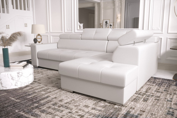 Eckcouch L Form Couch Polsterung Wunnzëmmer Couche Sofa Modern Schwaarz Design