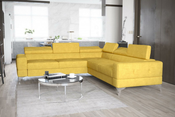 Eckcouch Wunnzëmmer L Form Couch Design Polsterung Textil Modern Couchelen