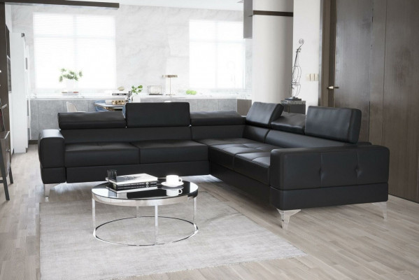 Eckcouch Wunnzëmmer L Form Couch Design Polsterung Textil Modern Couchelen