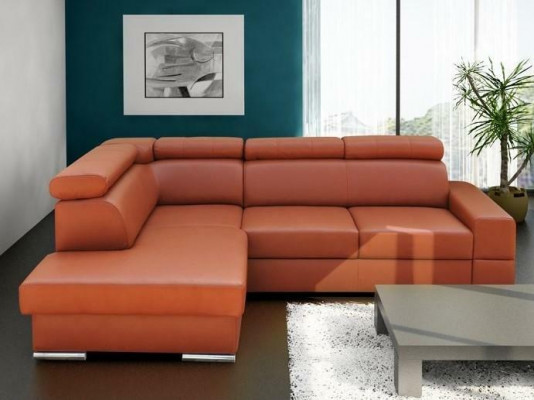 Héichwäertegt Wunnzëmmer Sofa Ecksofa L-Form Bettfunktioun Textil Modern Couchen