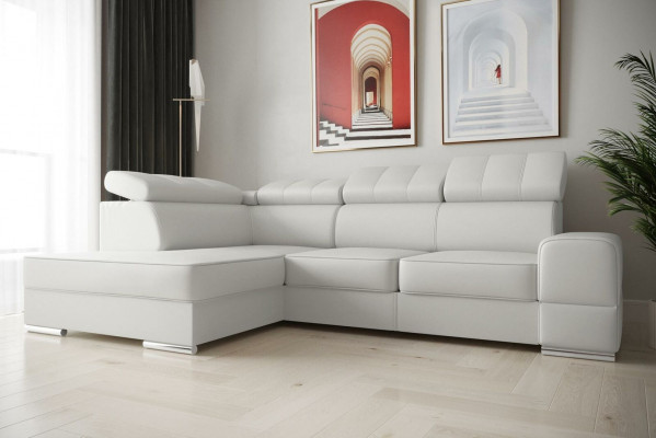 Héichwäertegt Wunnzëmmer Sofa Ecksofa L-Form Bettfunktioun Textil Modern Couchen