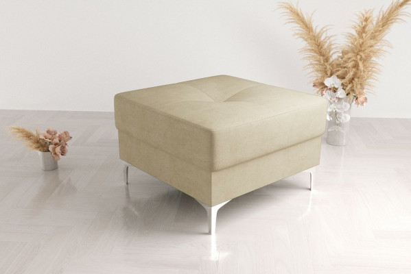 Hocker Textil Neien Modern Wäiss Faarf Klenges Design Stoff Fousshocker Pouffe Samt
