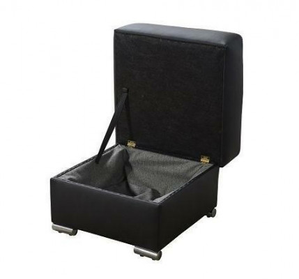 Modern Hocker Bank gepolstert Foussstëtz Eckhocker a schwaarz Ottoman Hocker