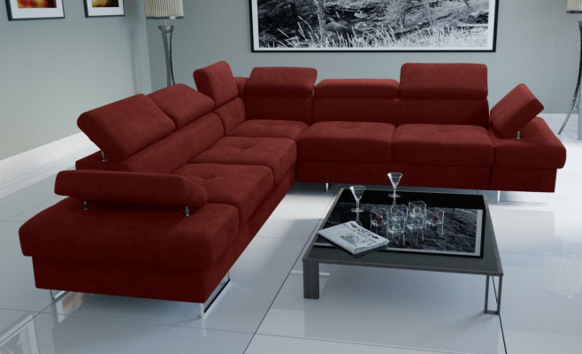Sofa Canapé Polster L-Form Wunnzëmmer Design Ecke Lieder Nei Beige Luxus