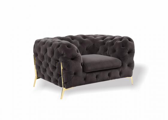 Chesterfield 3-Sëtz-Couch Polster Textil Couches Sëtz Wunnzëmmer Sofa Samt Neit