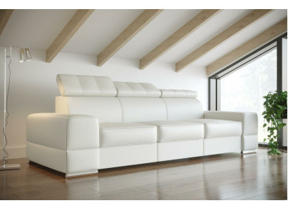 Design XXL Canapé Sofa 4 - Sitzer Couch Lieder Polster Wäiss Luxus Sofa Véiers etzen
