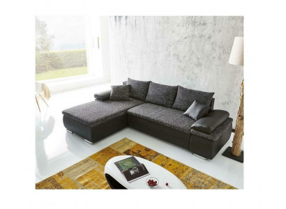 Ecksofa L-Form Sofa Canapé Design Schloofcanapé Polster Bettfunktioun Textil