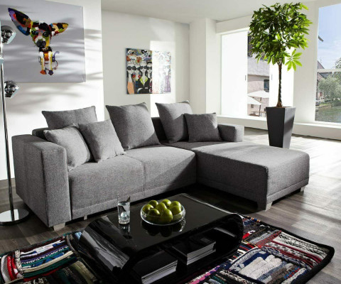 Eckcouch L Form Couch Sofa Polster Sofas Wunnlandschaft Stoffséik Hocker Couchen