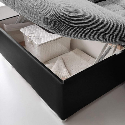 Eckcouch Stoff U-Form Schloffunktion Canapé Design Polster Textil Lieder Eck