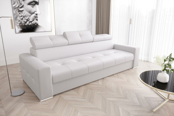 Modern 3-Sëtz Sofa Zëmmer Miwwelen Wäiss Polster Dräisëtzer Canapé Design Sofa