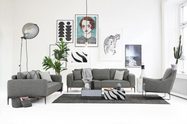 Canapé-Set 221 Sëtzer Sofa Modern Stoff Set Gro Grupp Wunnzëmmer