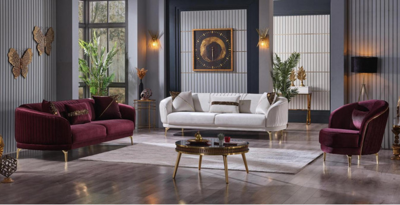 Luxus Wunnzëmmer Garnitur Modern Edelstol Sofas Gepolstert Dräisëtzer.