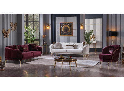 Luxus Wunnzëmmer Garnitur Modern Edelstol Sofas Gepolstert Dräisëtzer.