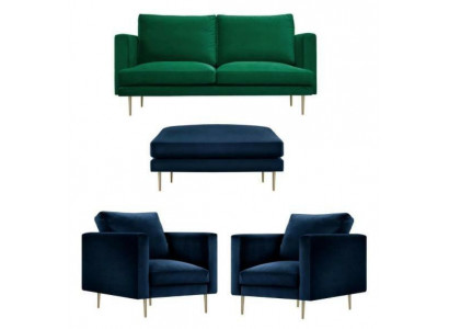 Canapé-Set Gréng Hocker Fauteuil Wunnzëmmer Grupp Miwwelen Textil Stoff Sofa Nei