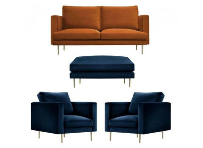 Soffagarnitur Orange Pouf Sëtz Kreativ Miwwelen Textil Stoff Wunnzëmmer