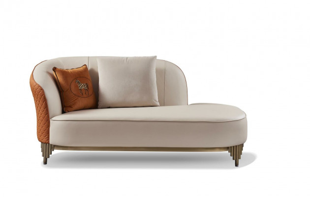 Beige-orange Wunnzëmmer Couchgarnitur Luxuriéis 3+2 Sëtzer Set 2tlg.