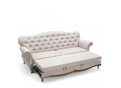 Chesterfield Schlofsdivan Canapé mat Betterfunktioun Drësëtzer Canapé Textil