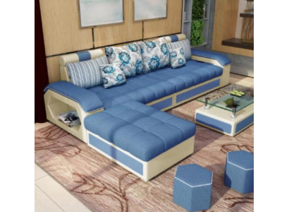Stoff Ecksofa L-Form Eck Polstersofa Sëtz Design Canapé Sofas Wunnlandschaft Canapé