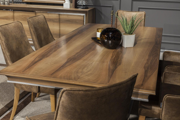 Luxus Iessdësch 207x101cm Dësch Elegante Iesszëmmer Still Holzdësch Miwwelen