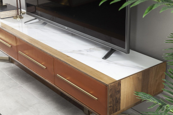 Orangewunnt Wand Edelstol Wunnzëmmermiwwelen tv Media Wand
