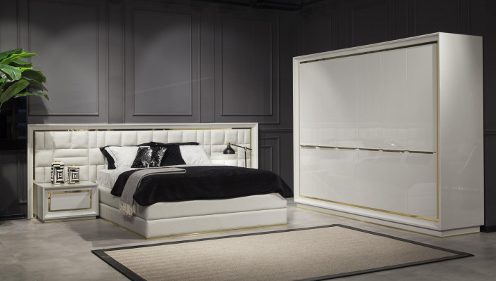 Kleederschaaf Modern Bequem a Wäiss mat luxuriéiser Späicherplaz