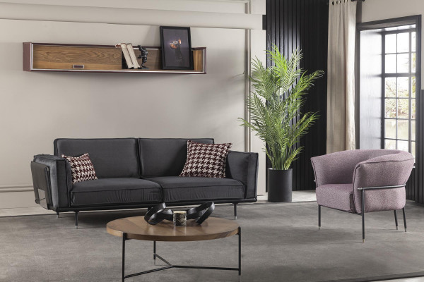 3+1 Sëtz Sofa a Gro Modern Couch Miwwelen Sofagarnitur Italienesch Ariichtung