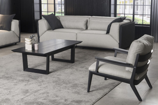 Sofaset 3+1 Sëtzer Couch Polstermöbel Salon Dësch Sofa Dësch 3 Stéck Set