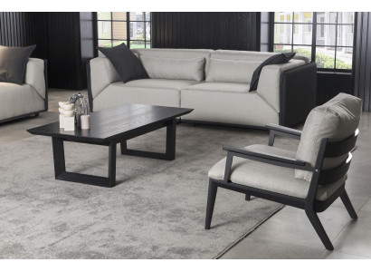 Sofaset 3+1 Sëtzer Couch Polstermöbel Salon Dësch Sofa Dësch 3 Stéck Set