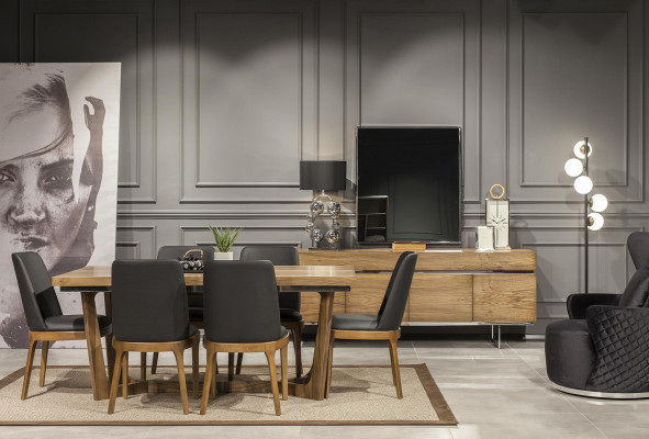 Ästhetescht uspriechend 9-deelent Iesszëmmer-Set am italieneschen Design
