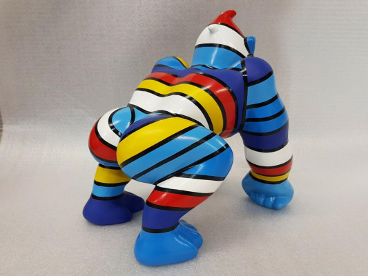 Nei modern Designerfigur: Dekorativ Gorilla-Statu fir de Gaart