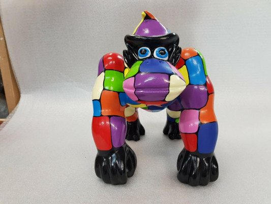 Abstrakt Gorilla Designer Figur Statu Figuren Statuen Dekoratioun Deko Gaart