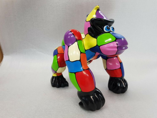 Abstrakt Gorilla Designer Figur Statu Figuren Statuen Dekoratioun Deko Gaart