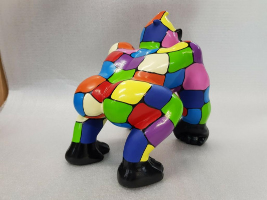 Abstrakt Gorilla Designer Figur Statu Figuren Statuen Dekoratioun Deko Gaart