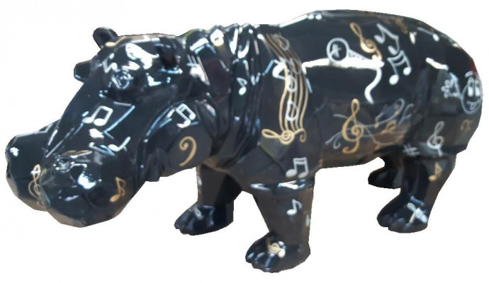Deko Statu Haus Deko Statu Skulptur Abstrakt Design Figur Nilpferd 100cm Nei
