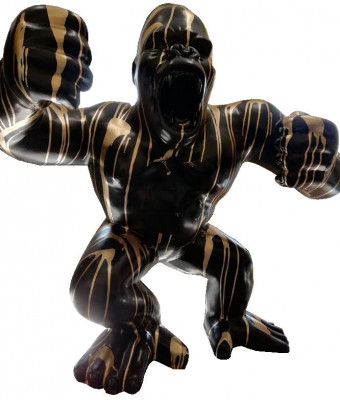 Abstrakt Dekoratioun Gaartfigur Gorilla Statu Deko Faarweg Bemoolte Statuen Nei