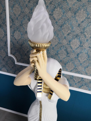 Design Stehlampe Ägyptesch Frafigur Stehleuchte Luuchten Stehlampen Figur