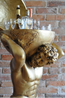 Antik Stil Klassesche Globus Atlas Minibar Bar Wäiregal Statue Skulptur Deko